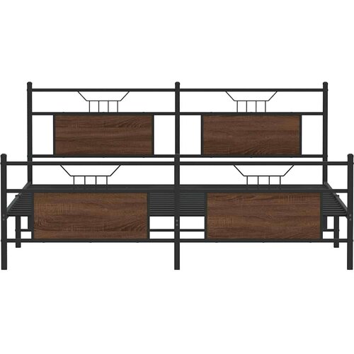 VidaXL Metalni okvir kreveta bez madraca smeđa boja hrasta 160x200 cm Slike