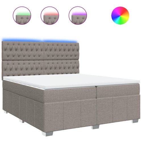 vidaXL Box spring postelja z vzmetnico taupe 200x200 cm blago, (21304824) Cene