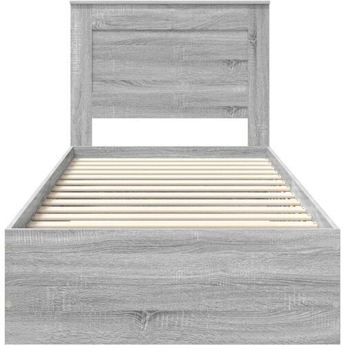  Krevetna konstrukcija s ladicama Siva Sonoma 100 x 200 cm Slike