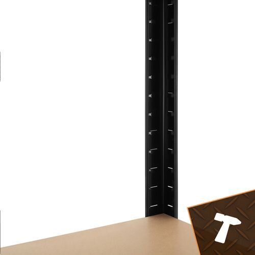 Bigstren metalna polica za odlaganje 180 x 100 x 60 cm, crna, 5 polica Slike
