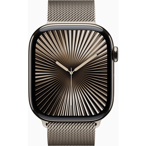 Apple Watch S10 Cellular 46mm Natural titanium case with Natural milanese loop - S/M, (21681422) Slike
