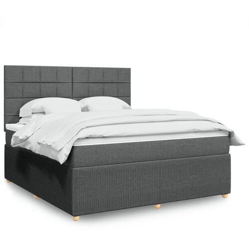 vidaXL Box spring postelja z vzmetnico temno siva 180x200 cm blago Cene
