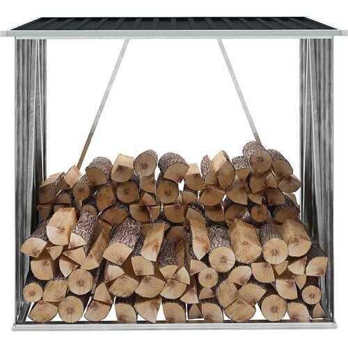  Vrtna ostava za drva pocinčani čelik 163 x 83 x 154 cm antracit Slike