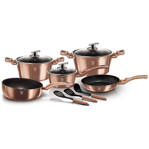 Shumee set lončkov 11 element. berlinger haus kovinska linija rosegold BH-6160, (21385265) Cene