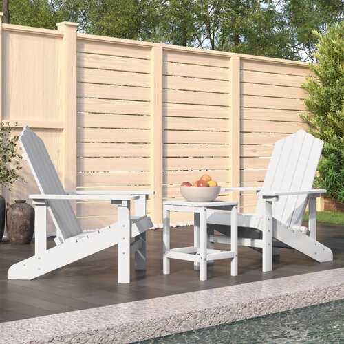 The Living Store Vrtna stola Adirondack z mizico HDPE bela - Vrtni Stol, (21467540) Slike