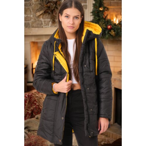 Dewberry Z6660 LADIES' COAT-PLAIN BLACK Cijene