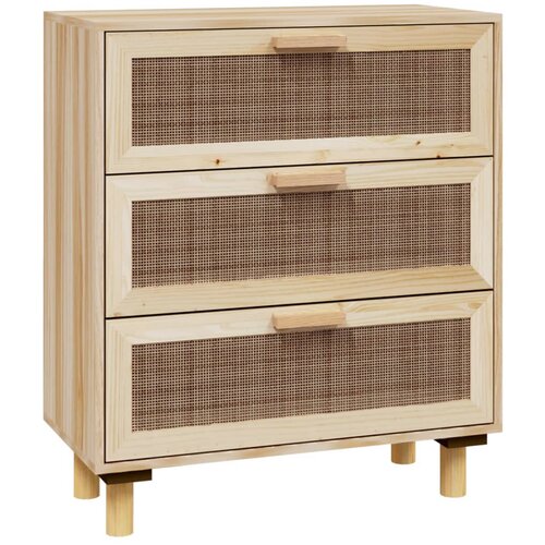 Maison Chic Komoda - Predalnik rjava 60x30x70 cm trdna borovina in naravni ratan, (21719318) Cene