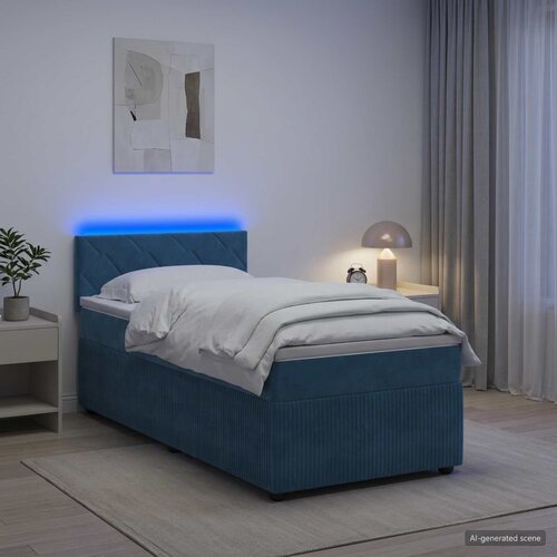  Boxspring krevet s madracem Plava 100 x 200 cm Bar&amp;scaron;un Slike