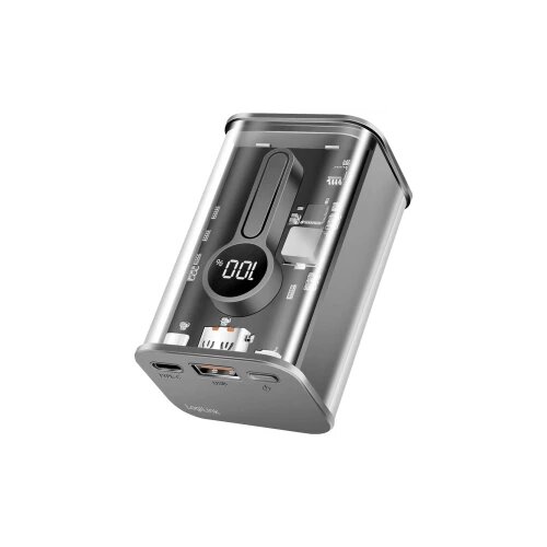 Logilink Power bank 10000 mAh, 1x USB-A, 1x USB-C, sa zaslonom, PD &amp;amp;amp, QC, transp. PA0306 aku-pack 10000 mAh Li-Ion prozirna Slike