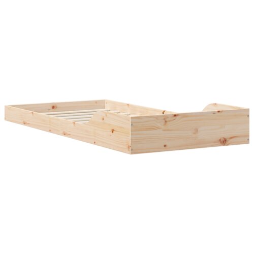 VidaXL Krevetna konstrukcija Smeđa 90 x 220 cm Masivna borovina Slike