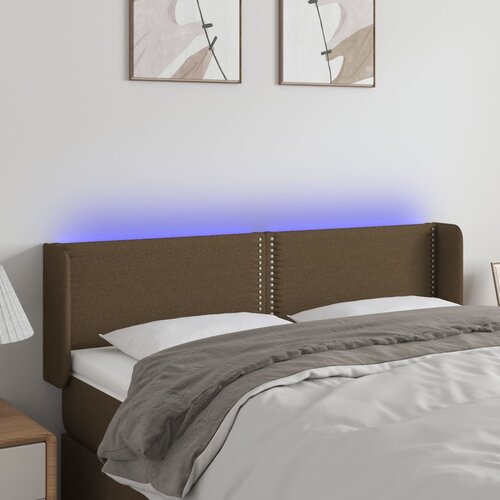 LED uzglavlje tamnosmeđe 147x16x78/88 cm od tkanine Cijene