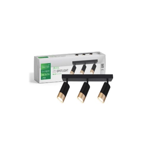 Greentech LED SPOT SVETILJKA GU10 X 3 CRNO-ZLATNA Slike