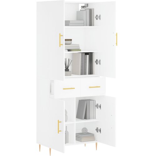  Visoka komoda bijela 69,5x34x180 cm konstruirano drvo Slike