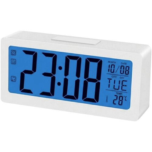 Generic Max excell, LED digitalna budilka z velikim zaslonom za prikaz ure, datuma in temperature, Bela, (5000309814) Slike