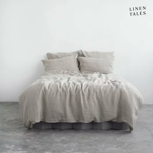 Linen Tales Kremno bela podaljšana lanena posteljnina za zakonsko posteljo 200x220 cm – Linen Tales