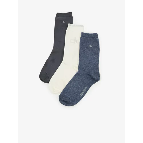 Calvin Klein Set of women's socks in blue, white and gray - Women