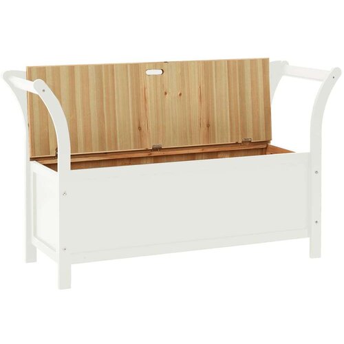  Klupa bijela 107 x 45 x 75 5 cm od masivne jelovine Slike