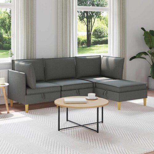  Modularni set sofe sa skladi&amp;scaron;tem 4 pcs Tamnosiva Tkanina Slike