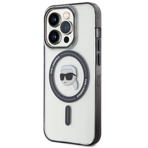  Originalna KARL LAGERFELD Hardcase KLHMP15LHKHNOTK maska za iPhone 15 PRO (Karl Head + MAG / prozirna) Slike