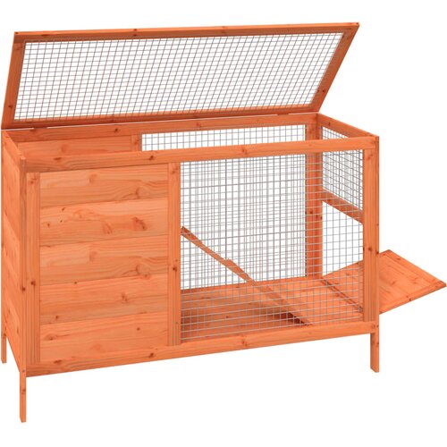  Kavez za zečeve smeđi 103 x 44 x 69,5 cm od masivne borovine Slike