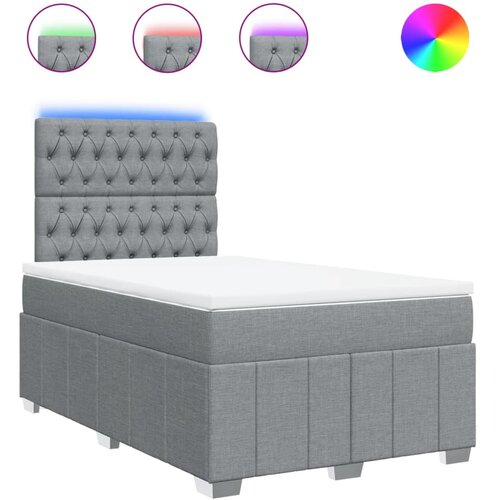 Maison Chic Box spring postelja - Vzmetna postelja z vzmetnico svetlo siva 120x200 cm blago SL4506, (21906765) Cene