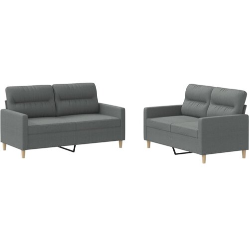  2-dijelni set sofa s jastucima tamnosivi od tkanine Slike