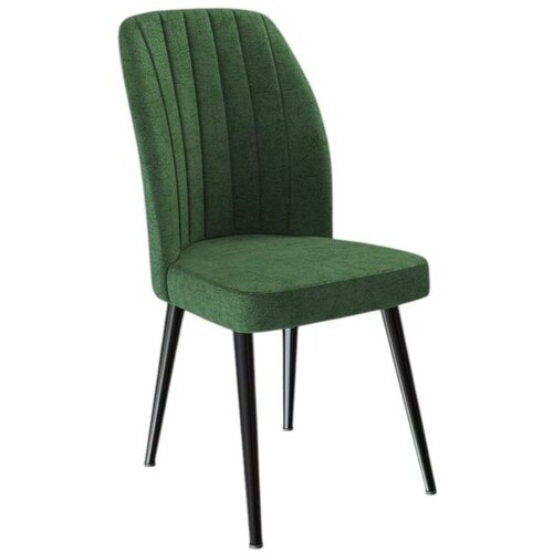 Hanah home set trpezarijskih stolica Platinum 4 kom, kaki zelena tkanina Jerry, crne metalne noge Cene
