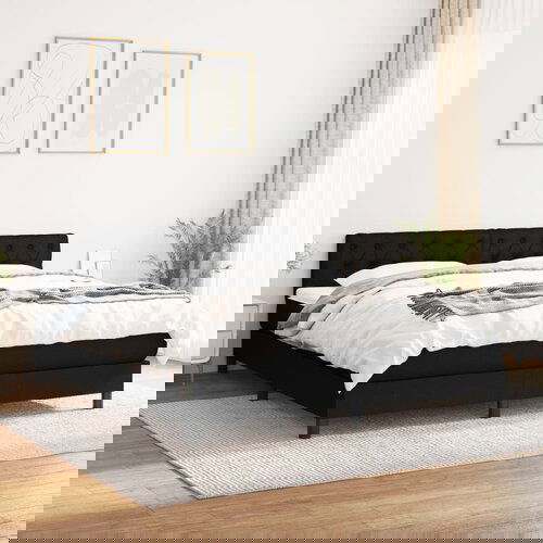 The Living Store Box spring postelja z vzmetnico črna 160x200 cm blago - Box Spring Postelja, (21511877) Cene