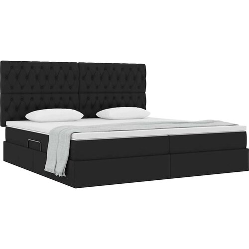  Krevet s od storage s madracem Crna 200 x 200 cm Lažna koža Slike