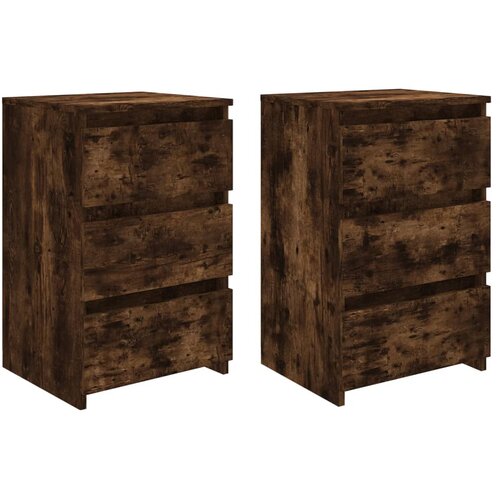 Maison Chic Dvo delni komplet Nočne omarice - Nočne mize dimljeni hrast 40x35x62,5 cm konstr. les, (21689651) Slike