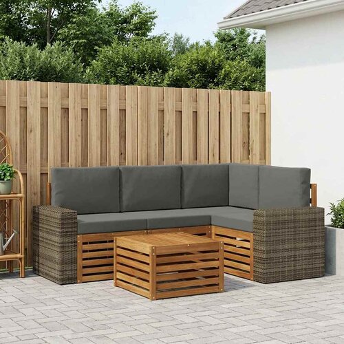  Set vanjskih sofa 5 kom. Prirodna i antracit Poliester Cijene