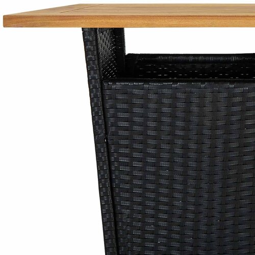  5-dijelni vrtni barski set od poliratana s jastucima crni Crna 60 x 60 x 110 cm Slike
