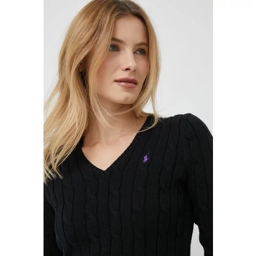Polo Ralph Lauren Pamučni pulover za žene, boja: crna, lagani