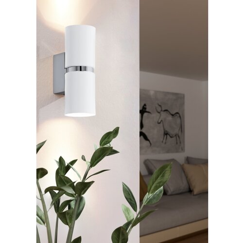 Eglo passa zidna/2, led, gu10, 2x3,3w, hrom/bela 9KDN9N5 Slike
