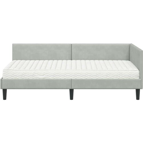  Kutni krevetni okvir s madracem Ostalo 2 pcs Svjetlosiva Bar&amp;scaron;un Slike