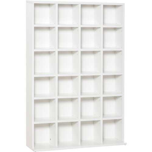 HOMCOM Stenska knjižna omara s 24 po vi&amp;scaron;ini nastavljivimi predali 130,5 &amp;times; 89 &amp;times; 20 cm, bela, (20754078) Slike