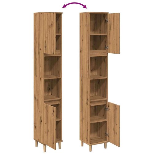 vidaXL Kopalniška omarica artisan hrast 30x30x190 cm inženirski les Cene