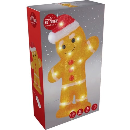  LED spolja&amp;scaron;nja božićna dekoracija 20xLED/2xAA 30 cm IP44 u obliku medenjaka Slike