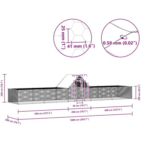  Koko&amp;scaron;injac od pocinčanog čelika 10 x 2 x 2 m Slike
