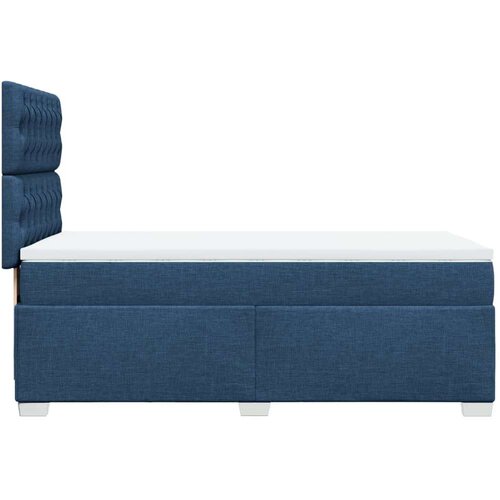 VidaXL Krevet s oprugama i madracem plavi 90 x 190 cm od tkanine Slike