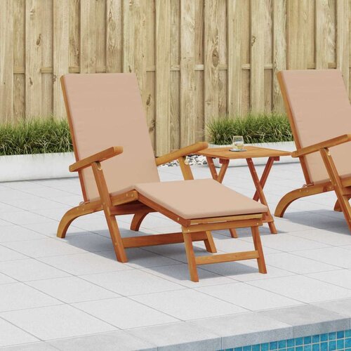  Zložljiv in nagibni ležalnik 2 pcs Taupe Masiven les akacije, (5000284740) Cene