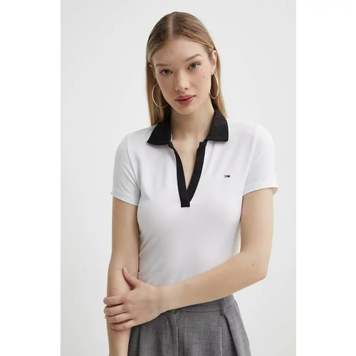 Tommy Jeans Polo majica za žene, boja: bijela, DW0DW17225