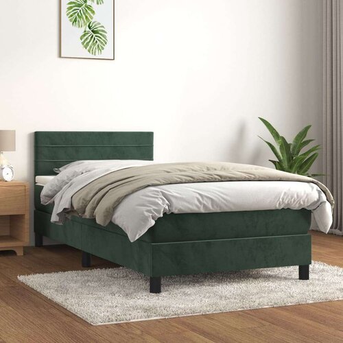Box spring krevet s madracem tamnozeleni 90x200 cm baršunasti Cijene