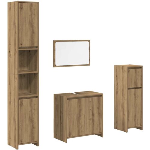 Maison Chic Kopalniška garnitura - Kopalniški sestavi 4-delna artisan hrast inženirski les, (21788042) Cene