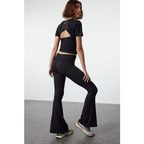 Trendyol Black Brushed Soft Twill Fabric Spanish Leg Yoga Knitted Sports Leggings Slike