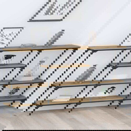 VidaXL Konzolna stolica s policom hrast artisan 160 x 29 x 80 cm Slike