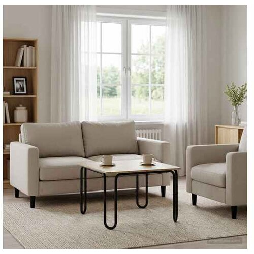 VidaXL Stolić za kavu Hrast sonoma 100 x 100 x 45 cm Konstruirano drvo - Hrast sonoma 100 x 100 x 45 cm Slike