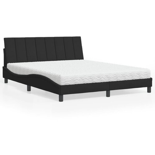 VidaXL Krevet s madracem crni 160x200 cm bar&amp;scaron;unasti Slike