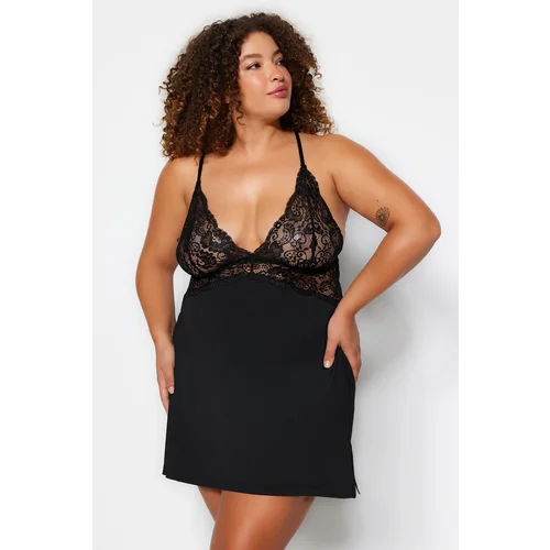 Trendyol Curve Black Lace Babydoll