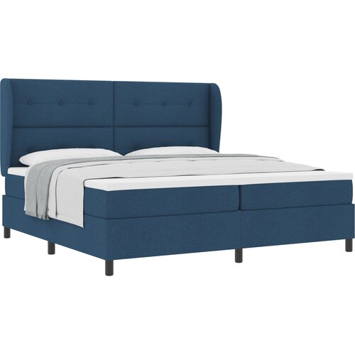 vidaXL Postelja z vzmetnico z vzmetnico Modra 200 x 200 cm blago - - modra - 96.83 - 200 x 200 cm - Cene
